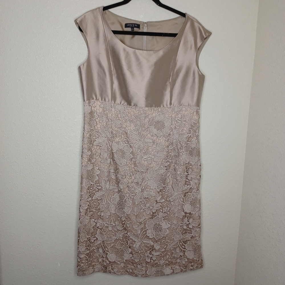 Lafayette 148 Silk Blend Crochet Floral Dress 14